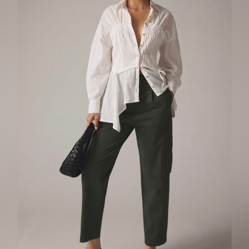 Anthropologie x Pilcro Corset Buttondown Blouse NWOT Size M